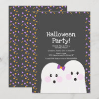 Cute Ghost Couple Halloween Party Sprinkles Grey