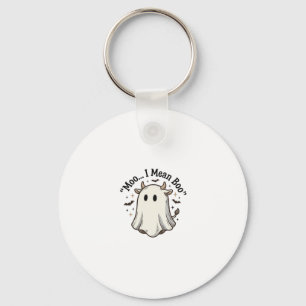 Cute Ghost Cow Halloween Moo I Mean Boo Shirt Desi Keychain
