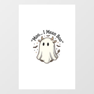 Cute Ghost Cow Halloween Moo I Mean Boo Shirt Desi Window Cling