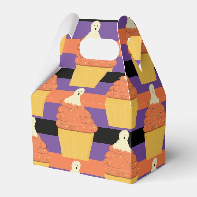 Cute Ghost Cupcake Halloween Party Favour Box (Front Side)