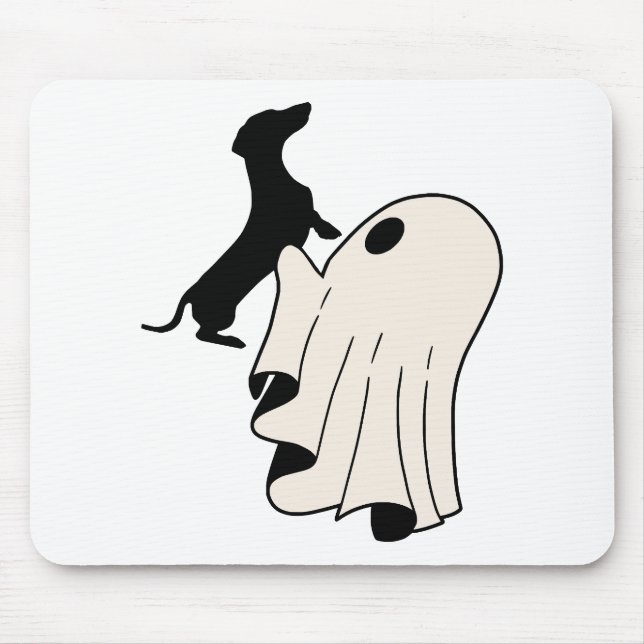 Cute Ghost Dachshund Lover Mouse Pad (Front)