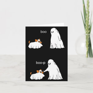 Cute Ghost Dog Corgi Halloween Boo Boop Funny Card