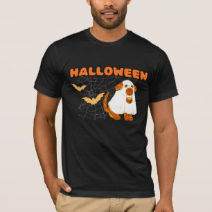 Cute Ghost Dog Halloween Costume Spooky Season Pup T-Shirt