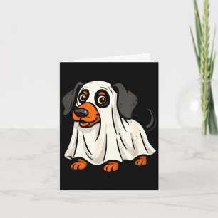 Cute ghost dog halloween dachshund card