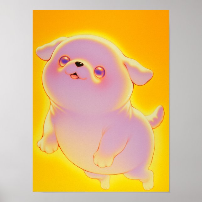 Cute Ghost Dog Poster (Front)