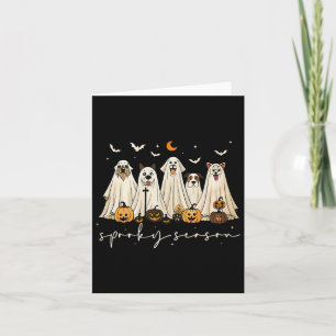 Cute Ghost Dogs Happy Halloween Spooky Season Tric Card