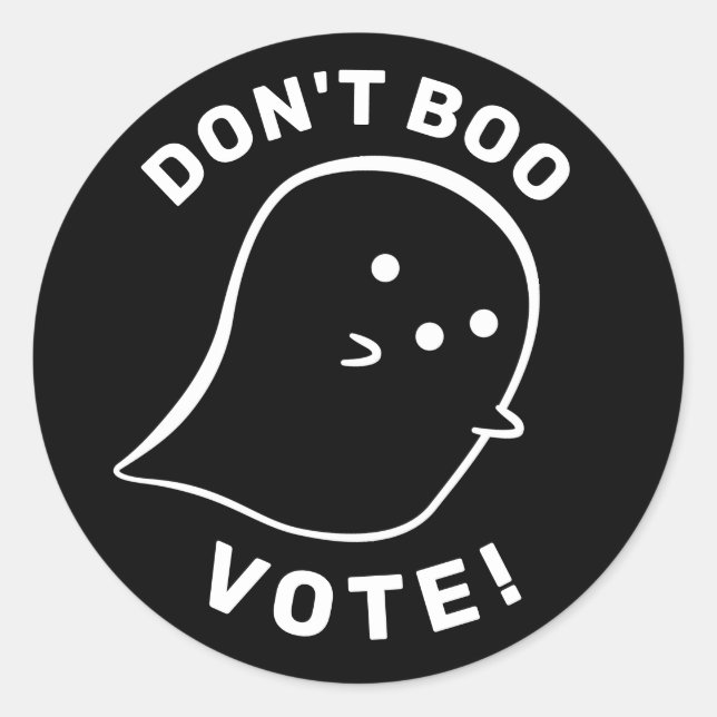 Cute Ghost Don't Boo, Vote! Sticker (Front)