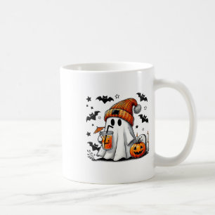 Cute Ghost Drinking Coffee Halloween Ghost Ice Cof Mug