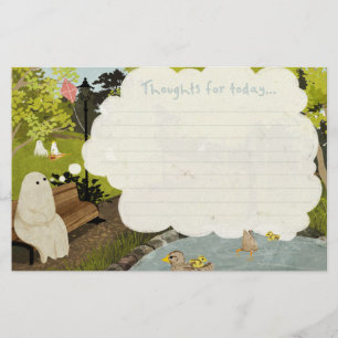 Cute ghost - Duck pond summer Stationery