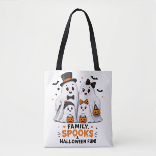 Cute Ghost Family Halloween Fun Tote Bag