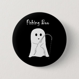 Cute Ghost Fishing Boo Halloween Spooky Season Cos 2 Inch Round Button
