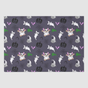 Cute ghost French Bulldog bat pumpkin Halloween Tissue Paper