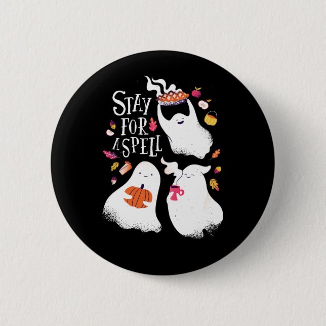 Cute Ghost Funny Halloween Design 2 Inch Round Button (Front)