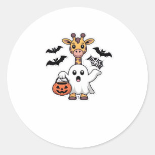 Cute Ghost Giraffe � Funny Halloween Costume for S Classic Round Sticker