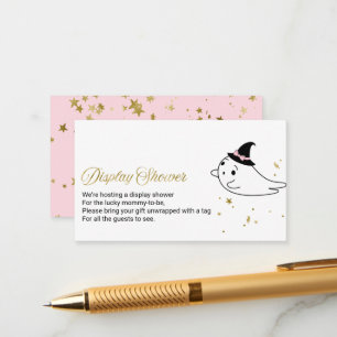 Cute Ghost Halloween Baby Shower Display Shower  Enclosure Card