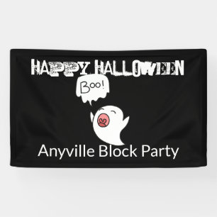 Cute Ghost Halloween Banner