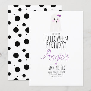 Cute Ghost Halloween Birthday Party Event   Invitation