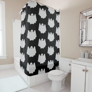 Cute Ghost Halloween Black and White Pattern