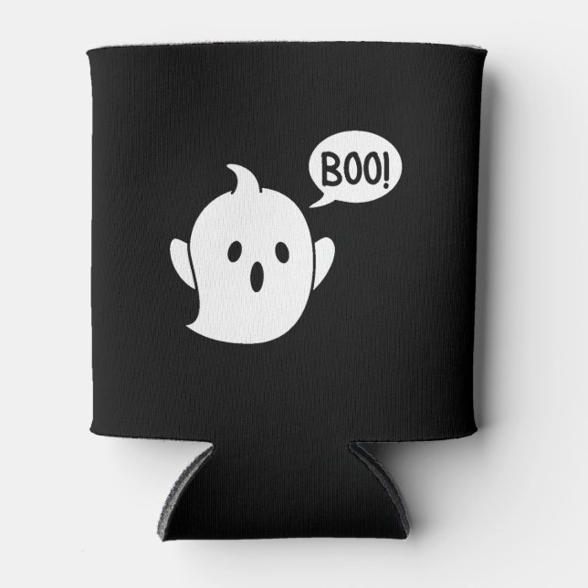 Cute Ghost Halloween Can Cooler (Front)