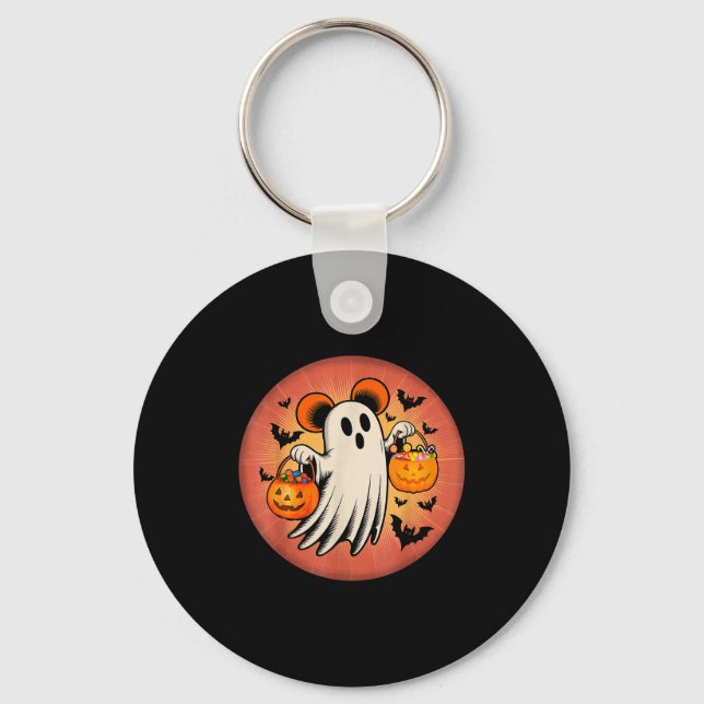 Cute Ghost Halloween Candy Halloween Soky Season G Keychain (Front)