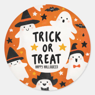 Cute Ghost Halloween Classic Round Sticker
