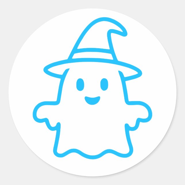 Cute ghost - Halloween Design Classic Round Sticker (Front)