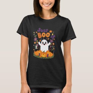 Cute Ghost Halloween Design with Pumpkins T-Shirt