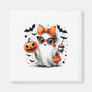 Cute Ghost Halloween Diva Cartoon Sungles Handg  Magnet