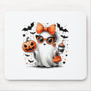 Cute Ghost Halloween Diva Cartoon Sungles Handg Mouse Pad