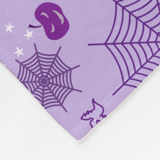 Cute ghost Halloween Elegant purple Fleece Blanket (Corner)