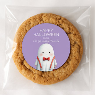 Cute Ghost Halloween Favour Classic Round Sticker