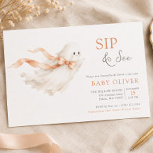 Cute Ghost Halloween Gender Neutral Sip And See