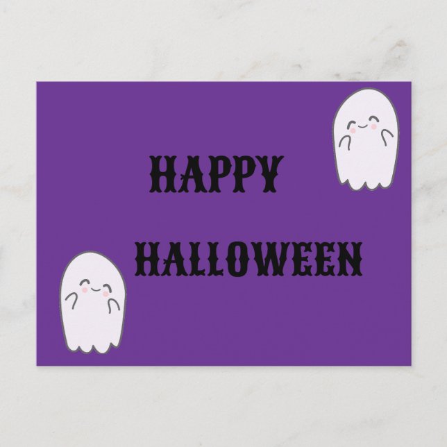 Cute Ghost  Halloween Holiday Postcard (Front)