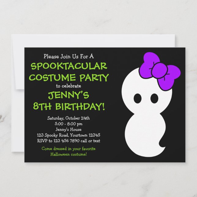 Cute Ghost Halloween Invitation (Front)