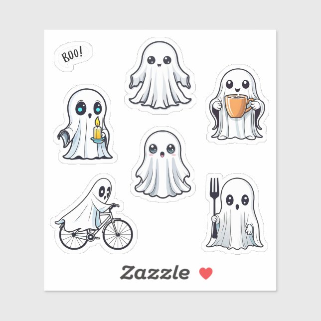 Cute Ghost Halloween Pack 6pc Set (Sheet)