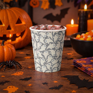 Cute Ghost Halloween paper cup. Spooky Ghost Cups