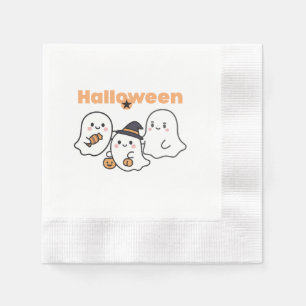Cute Ghost Halloween Paper Napkins - Spooky Cute