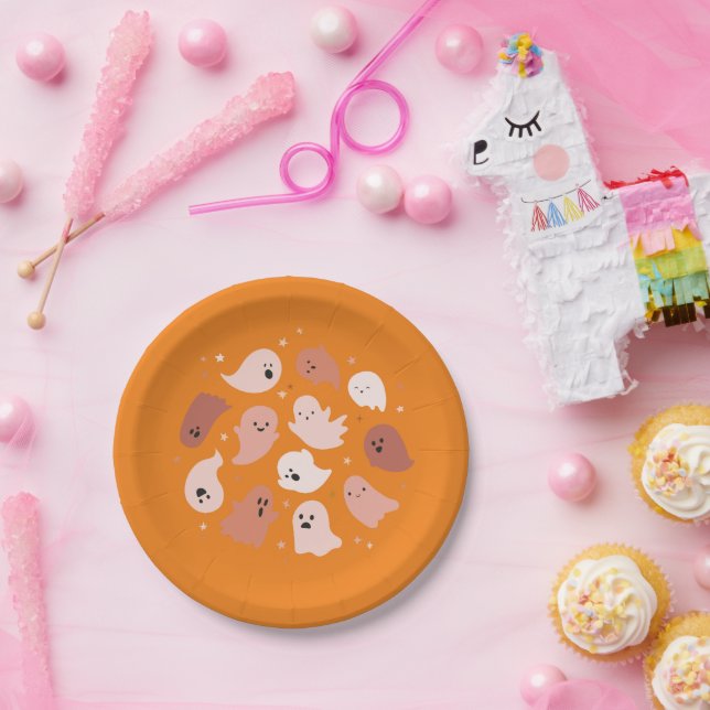 Cute Ghost Halloween Paper Plate (Party)