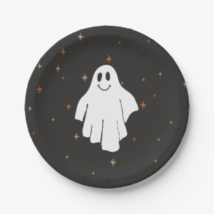 Cute Ghost Halloween Paper Plates