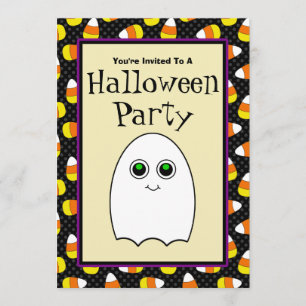 Cute Ghost Halloween Party Invitations