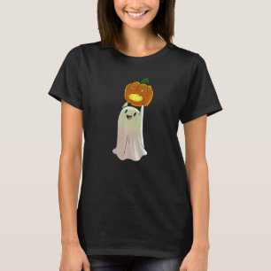 Cute Ghost Halloween Pumpkin Face 1 T-Shirt