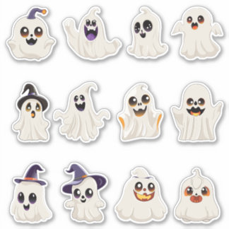 cute ghost Halloween sticker