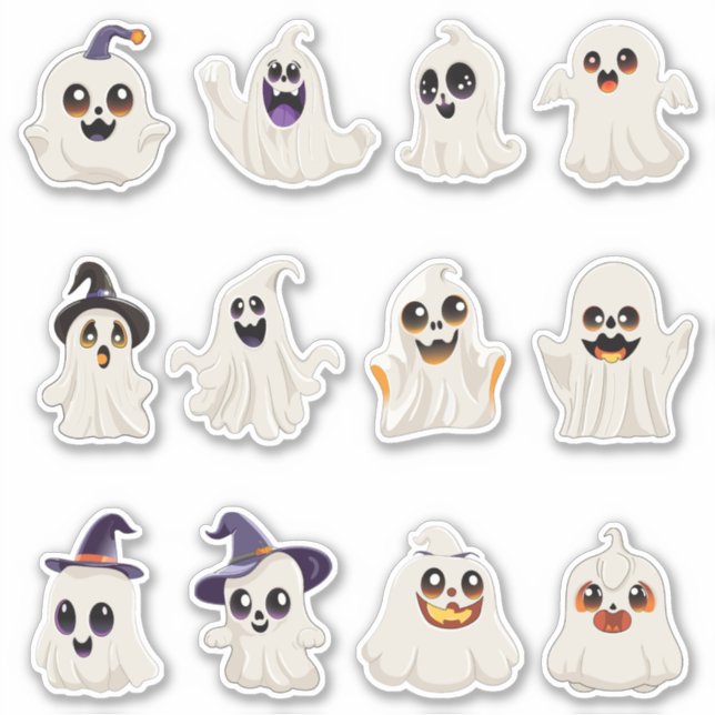 cute ghost Halloween sticker (Front)