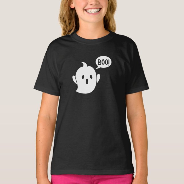 Cute Ghost Halloween T-Shirt (Front)