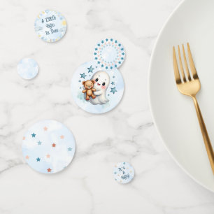 Cute Ghost Halloween Themed Boys Baby Shower Confetti
