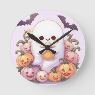 Cute Ghost Halloween Wall Clock – Spooky Decor