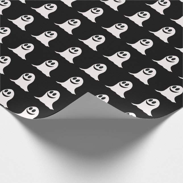 Cute Ghost Halloween Wrapping Paper (Corner)