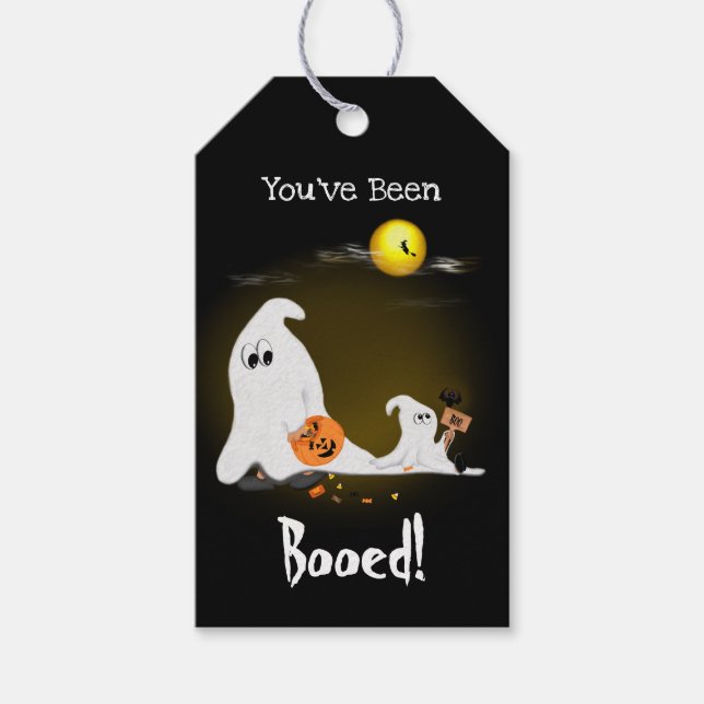 Cute Ghost Halloween You've Been Booed Gift Tag (Front)