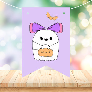 Cute Ghost Happy Halloween Bunting Flags