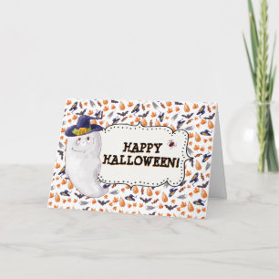 Cute Ghost Happy Halloween Card